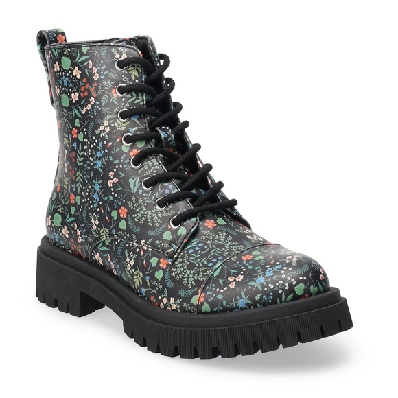 SO Jupiter Floral Combat Boots - Picture 1 of 8